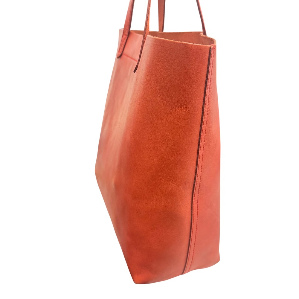 Madewell Transport Tote Women Large Orange Leather Good Minimalist Shoulder Bag - Picture 3 of 15